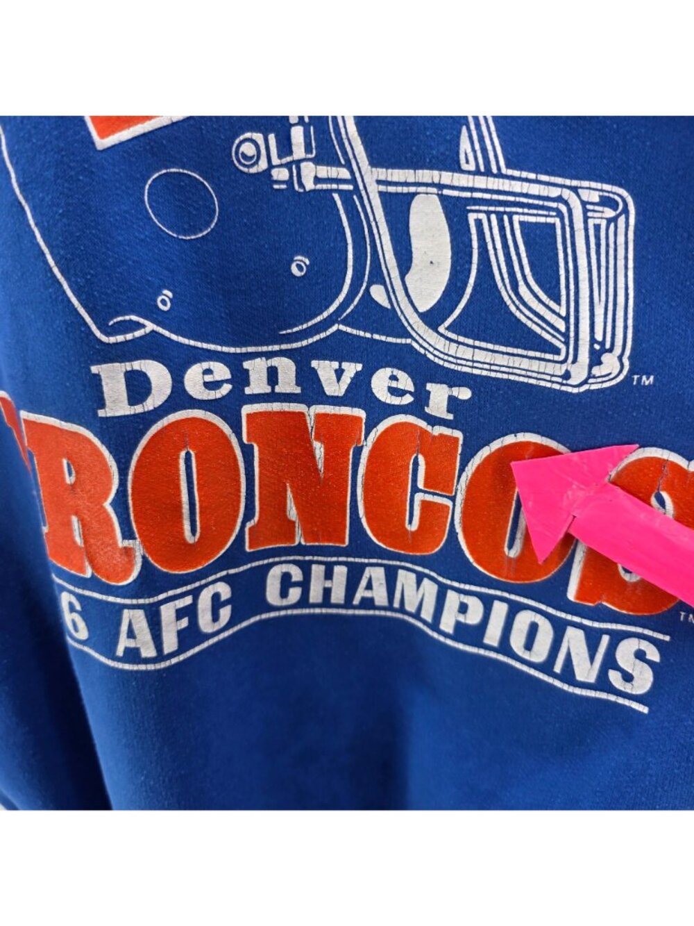 Vintage Trench Mens XL Sweatshirt Denver Broncos Super Bowl XXI 1987 Rose Bowl - Picture 8 of 11